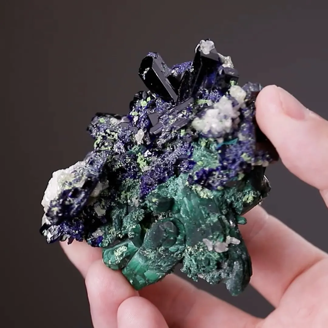Malachite Pseudomorph After Azurite with Azurite - image 2