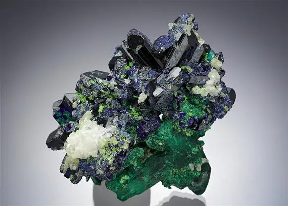 Malachite Pseudomorph After Azurite with Azurite image