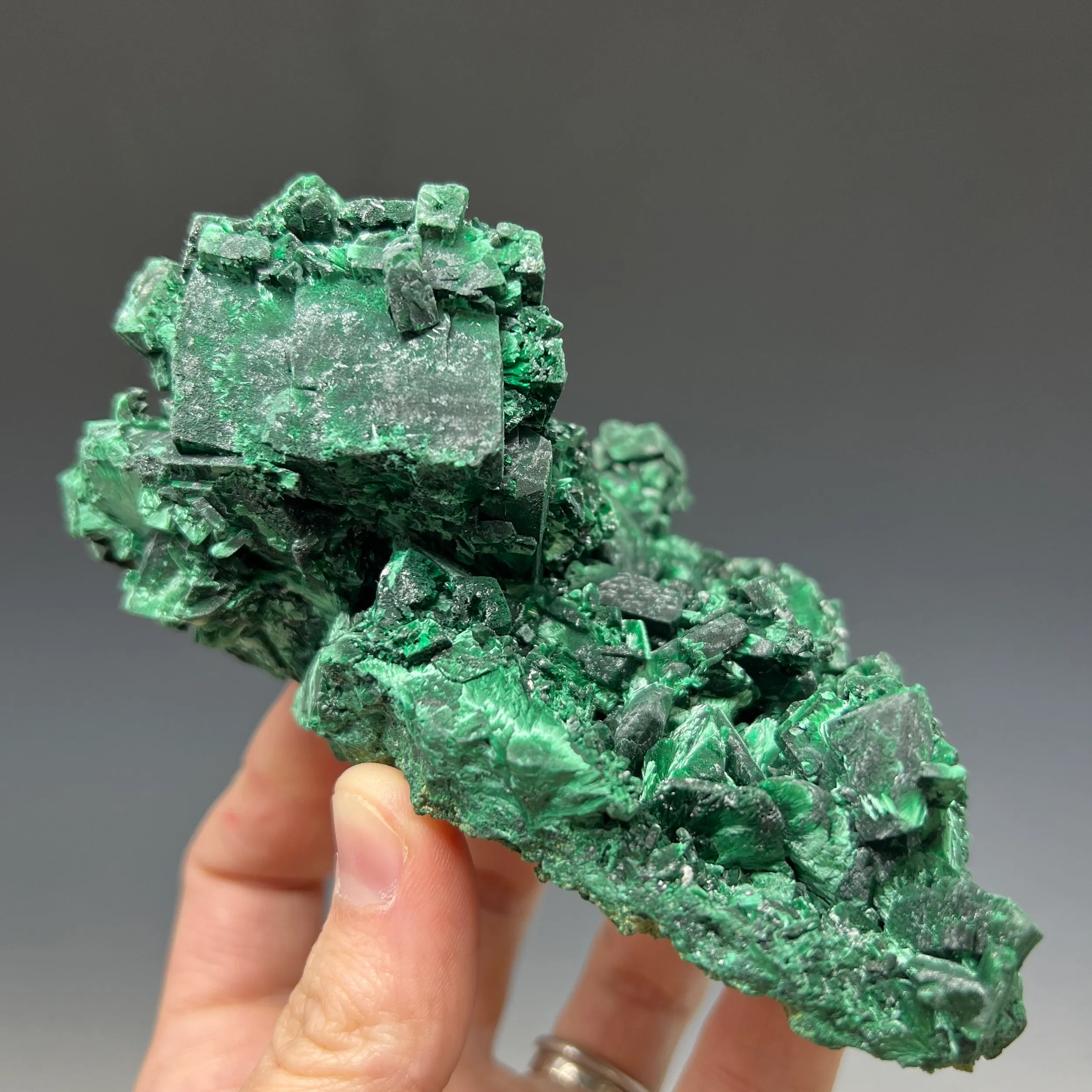 Malachite Pseudomorph after Azurite with Cerussite - image 3