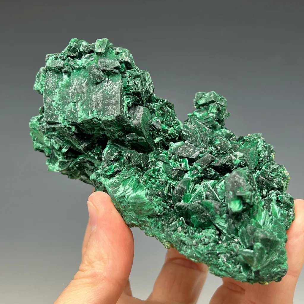 Malachite Pseudomorph after Azurite with Cerussite image