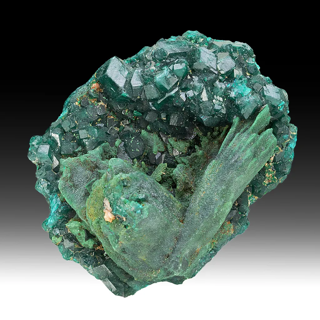 Malachite pseudomorph with Dioptase image