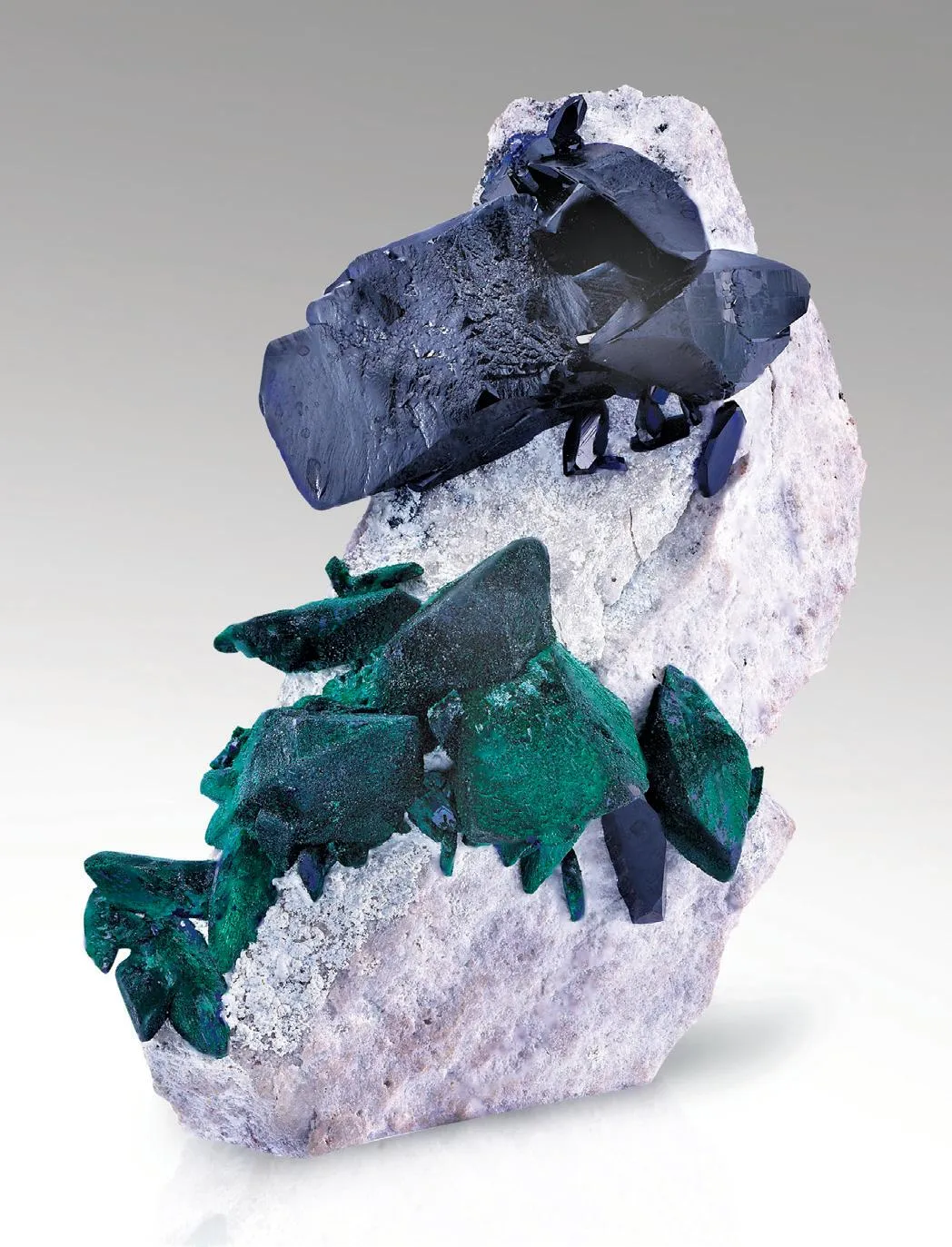 Malachite pseudomorphs after Azurite, Azurite - image 1