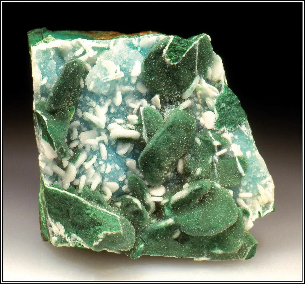 Malachite pseudomorphs after Azurite, drusy Quartz, Chrysocolla image