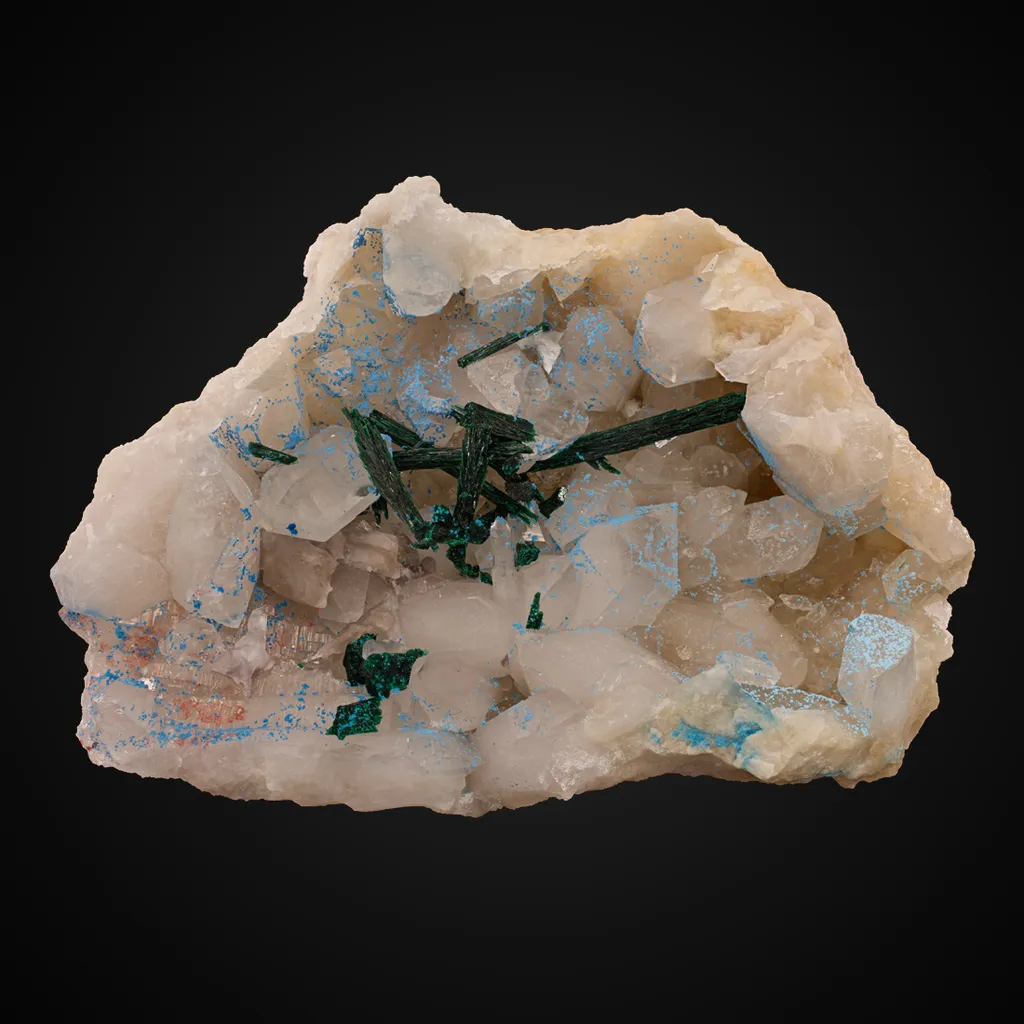 Malachite, Quartz, Shattuckite