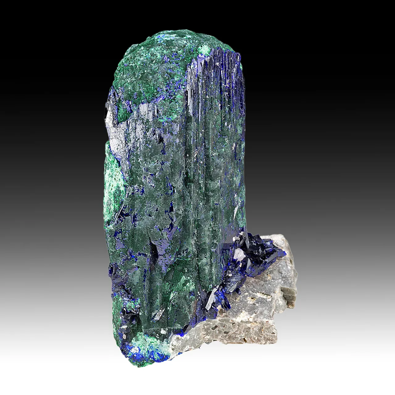 Malachite replacing Azurite with Cerussite, Quartz - image 1