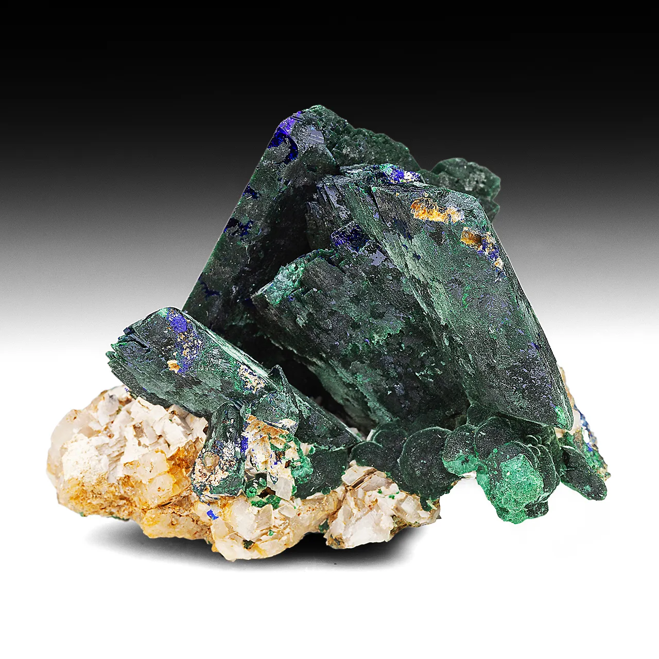 Malachite replacing Azurite with Dolomite - image 1