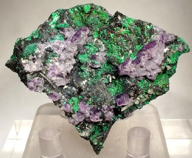 Malachite, Tetrahedrite, Fluorite, Rhodochrosite image