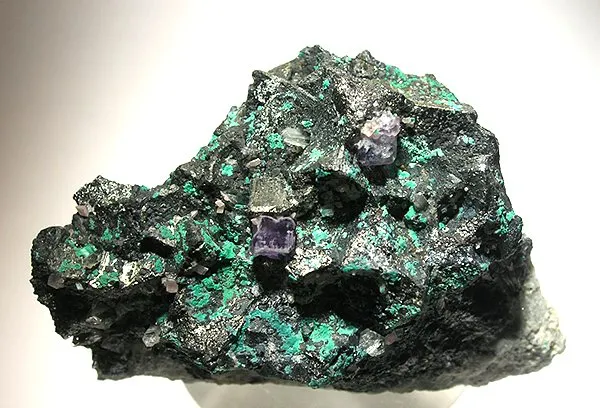 Malachite, Tetrahedrite, Fluorite, Rhodochrosite image