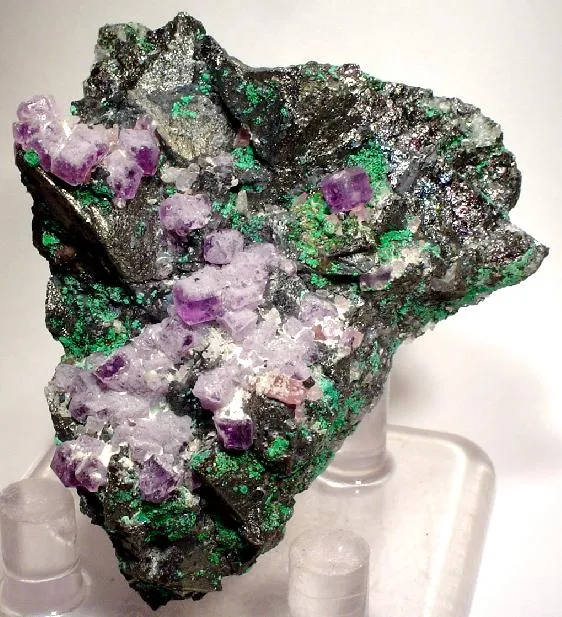 Malachite, Tetrahedrite, Fluorite, Rhodochrosite image