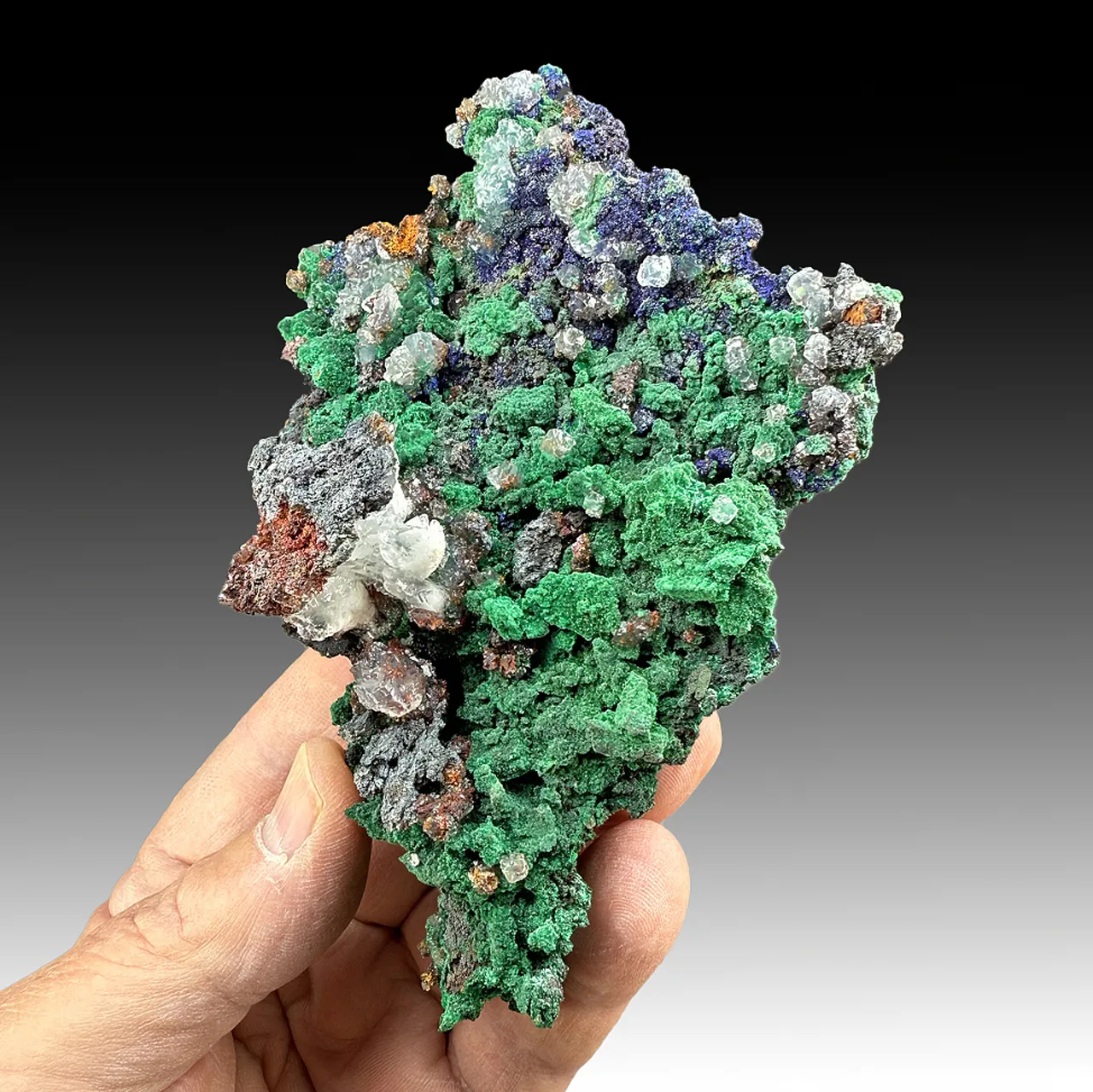 Malachite with Azurite, Calcite - image 1