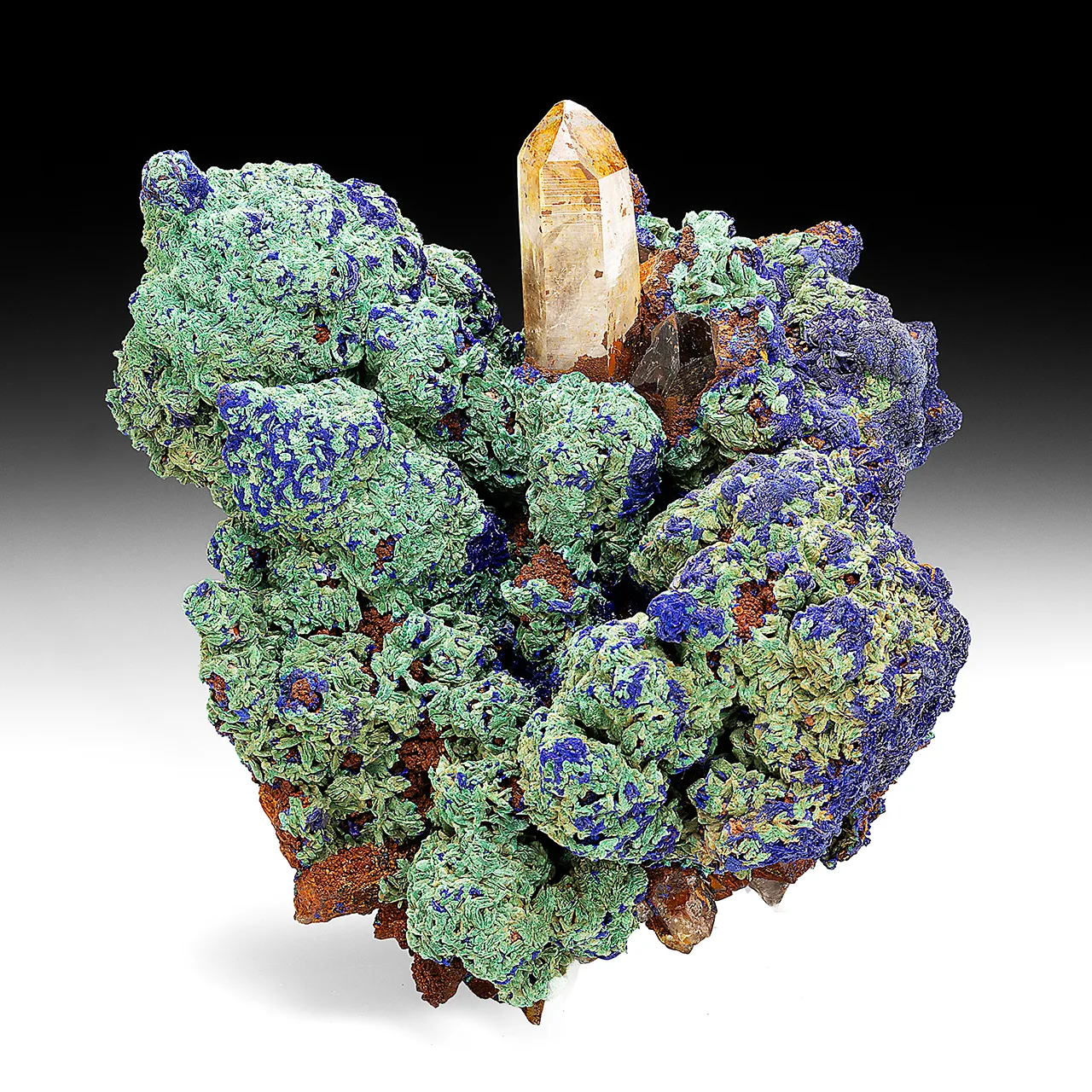 Malachite with Azurite, Quartz - image 1