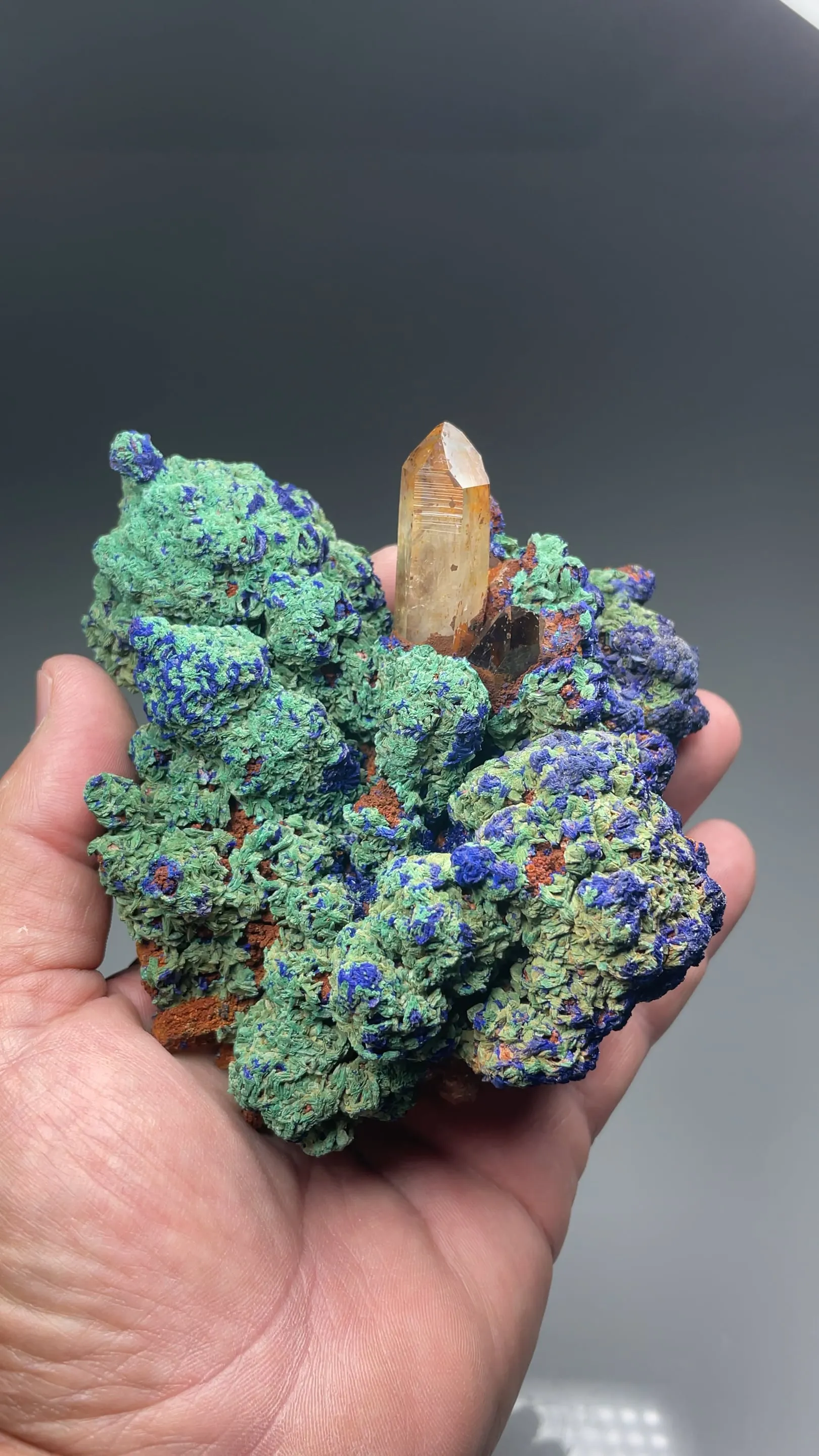 Malachite with Azurite, Quartz - image 2