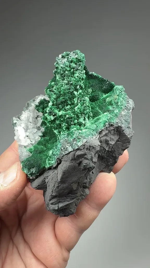 Malachite with Calcite - image 2