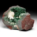 Malachite with Calcite, Quartz, Chalcocite, Goethite - image 1