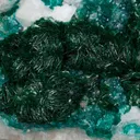 Malachite with Dioptase on Calcite - image 1