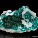 Malachite with Dioptase on Calcite - image 2