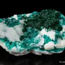 Malachite with Dioptase on Calcite - image 8