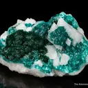 Malachite with Dioptase on Calcite - image 4