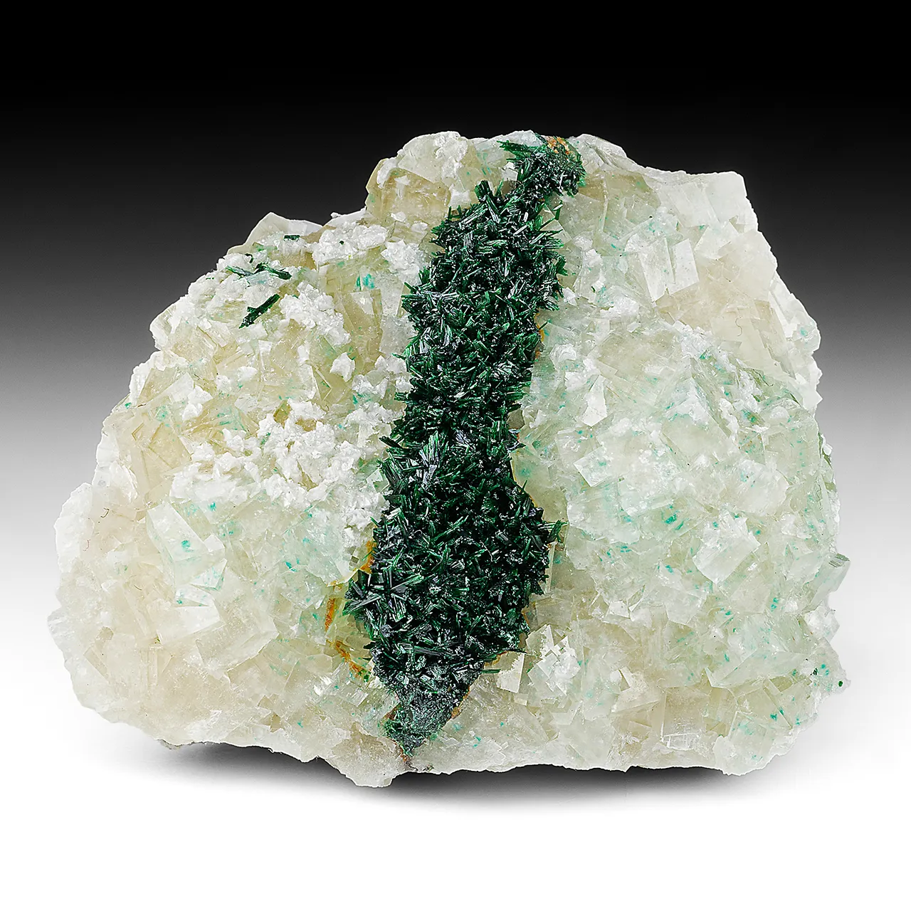 Malachite with Dolomite, Calcite, Dioptase - image 1