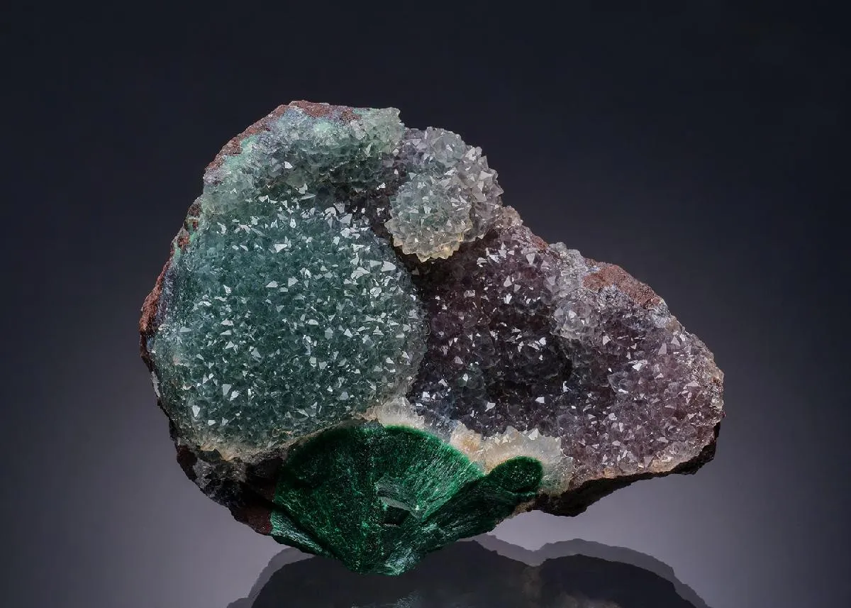 Malachite with Quartz - image 1