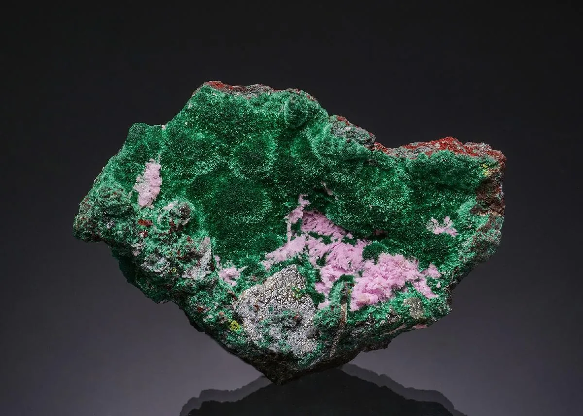 Malachite with Wulfenite and Cobaltoan Dolomite - image 1