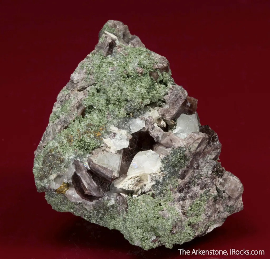 Malayaite with Ferro-Axinite and Hedenbergite image