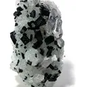Manganbabingtonite on Prehnite and Quartz - image 1