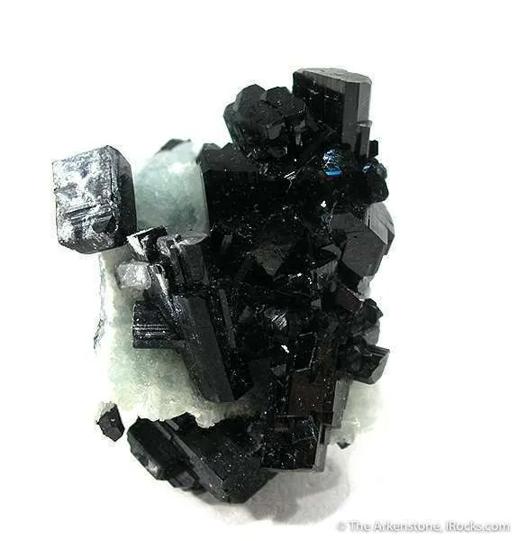 Manganbabingtonite With Prehnite and Quartz image