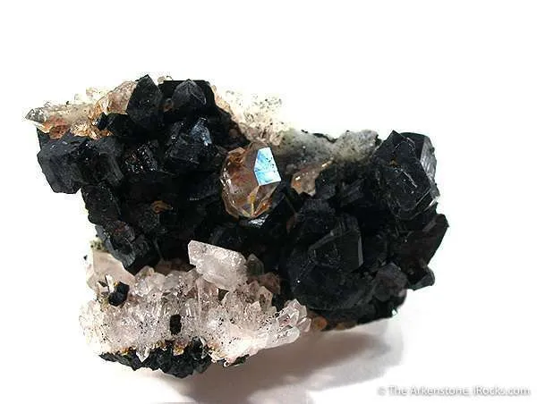 Manganbabingtonite With Prehnite and Quartz image