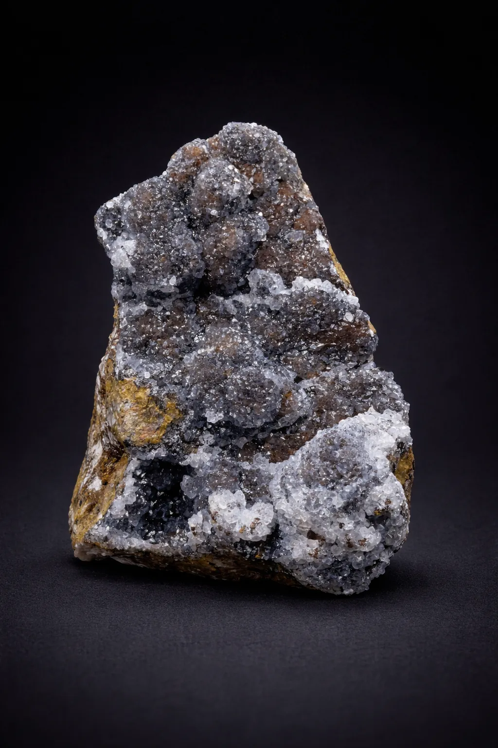 Manganese with Quartz Crystal,Taous, Rissani Province, Morocco, Natural Black Clear Mineral Specimen - image 1