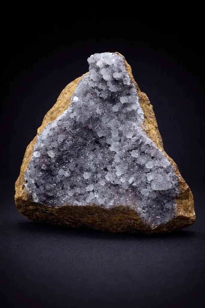 Manganese with Quartz Crystal,Taous, Rissani Province, Morocco, Natural White Mineral Specimen image