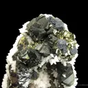 Manganoan Calcite (Fluorescent) on Sphalerite, Pyrite, and Galena - image 3