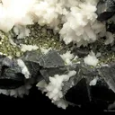 Manganoan Calcite (Fluorescent) on Sphalerite, Pyrite, and Galena - image 5