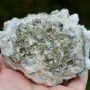 Manganocalcite & Pyrite Chalcopyrite 618 grams - Huarón mine, Pasco province, Pasco, Peru - image 7