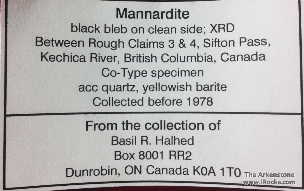 Mannardite (co-type specimen)with Barite on Quartz - image 3