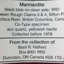 Mannardite (co-type specimen)with Barite on Quartz - image 3