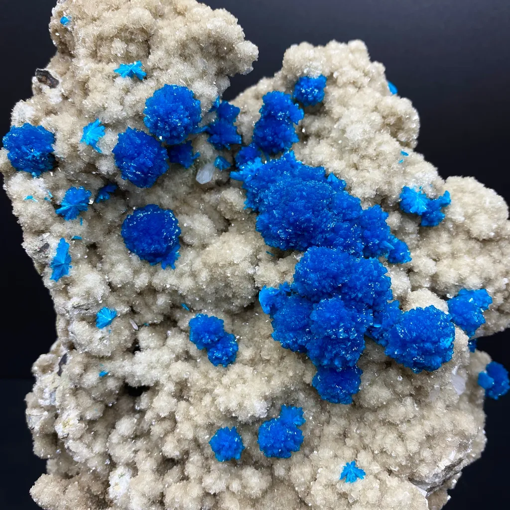 Massive Electric Blue Cavansite on Heulandite – Rare Indian Zeolite Collector Specimen (7 Inch, 4.5 LB) DK93 - image 2