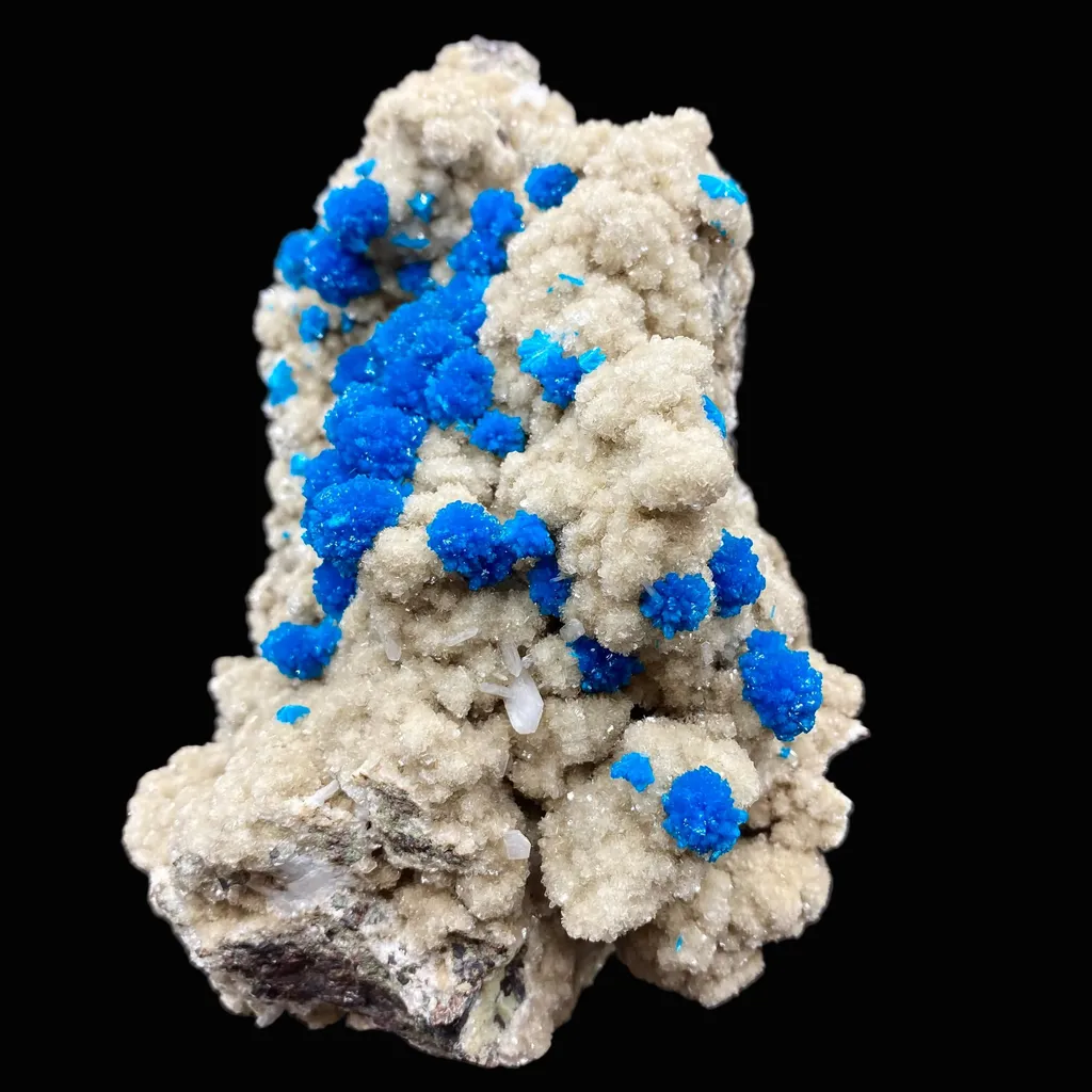 Massive Electric Blue Cavansite on Heulandite – Rare Indian Zeolite Collector Specimen (7 Inch, 4.5 LB) DK93 - image 4
