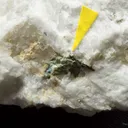 Matioliite (type locality) with Crandallite and Gormanite on Albite - image 1
