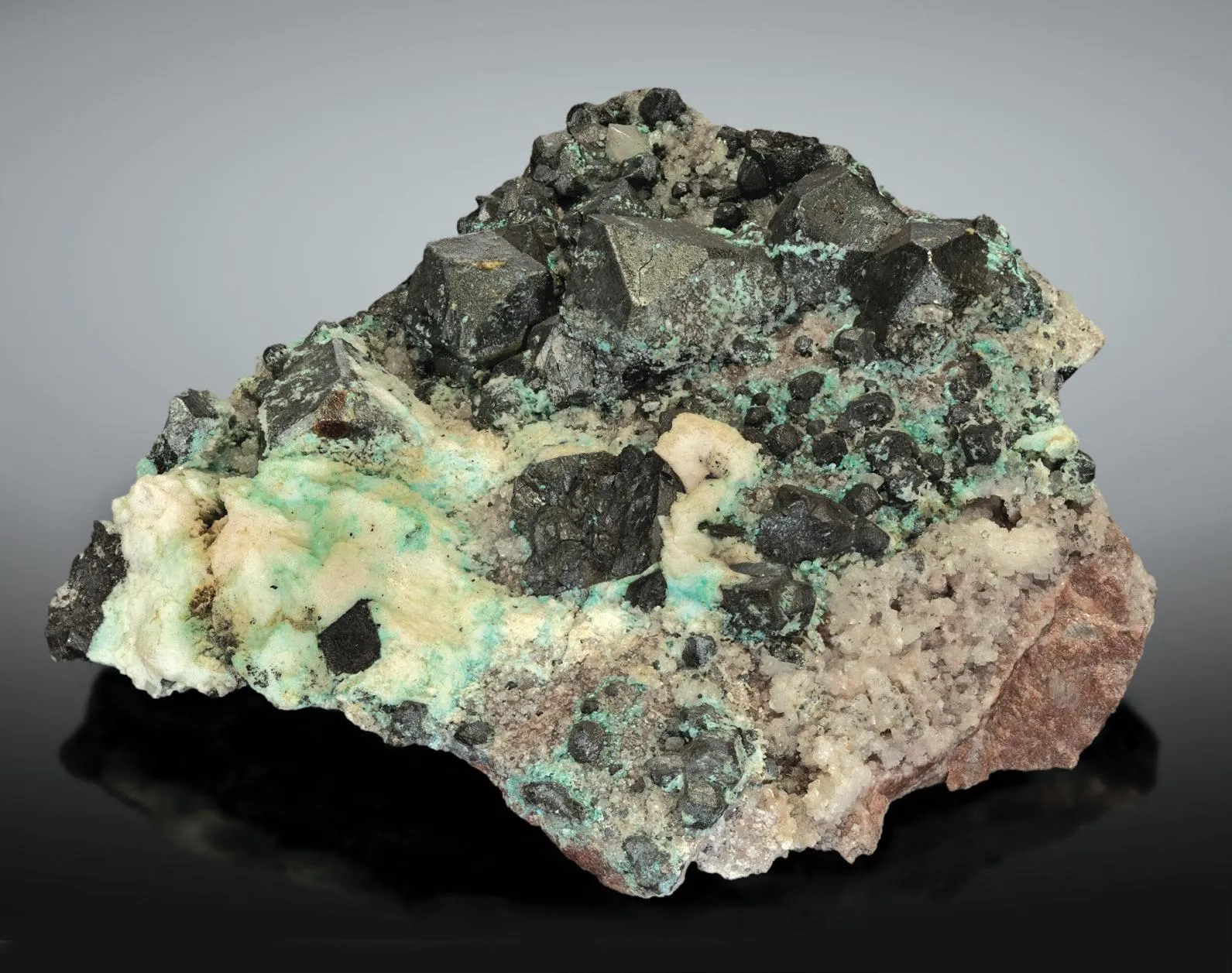 Mercury-rich Tetrahedrite, Malachite - image 1
