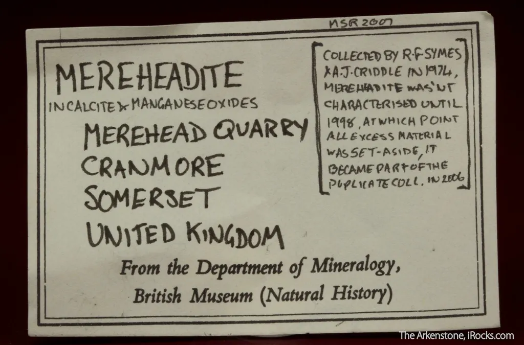 Mereheadite (type locality) with Crednerite (ex. BMNH) - image 5