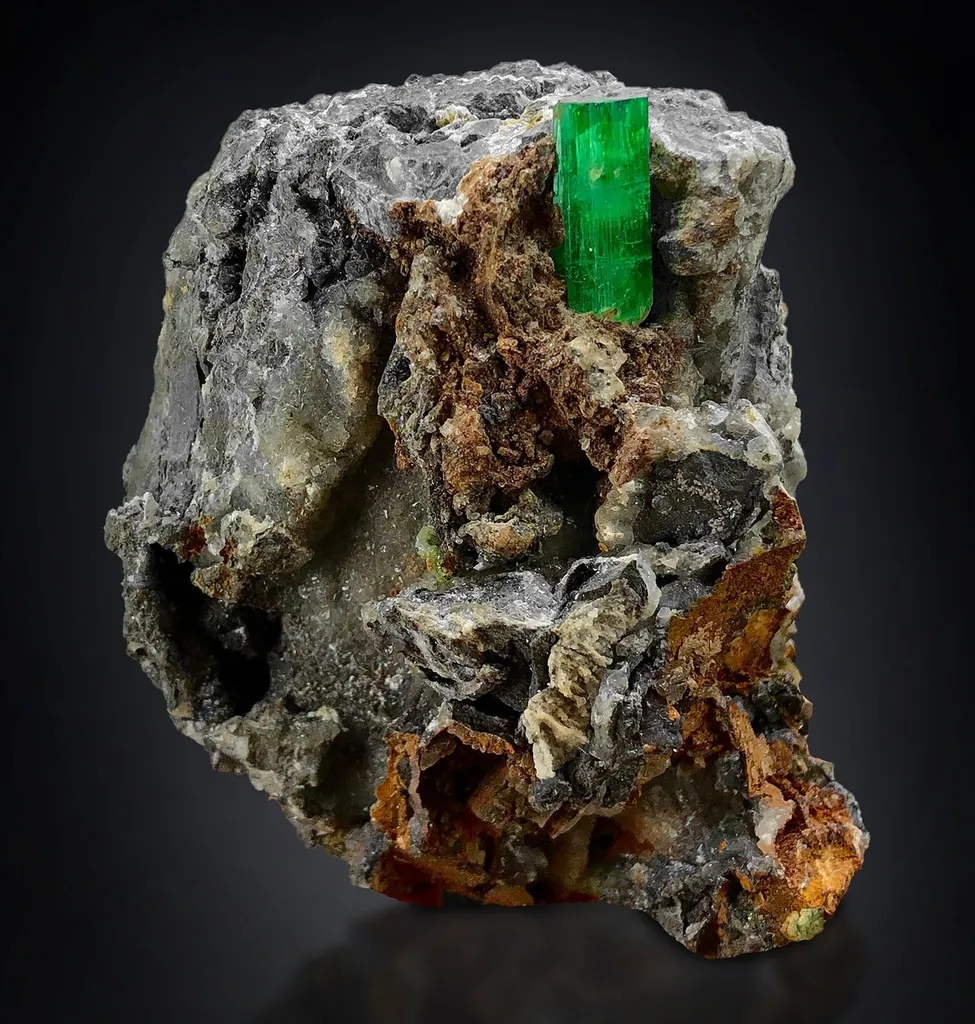Meseum Grade Natural Emerald Crystal on Matrix Specimen from Afghanistan, Panjshir image