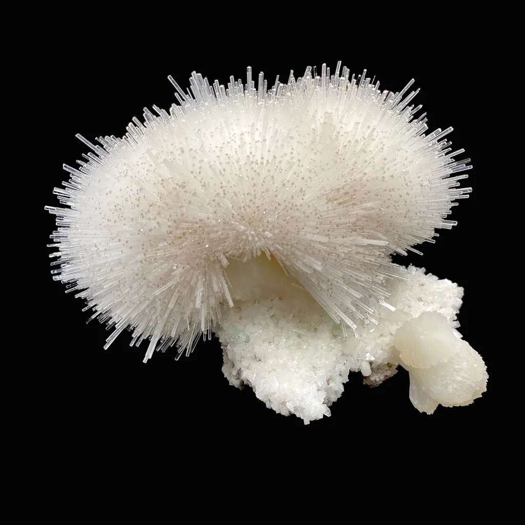 Mesolite, Apophyllite, Stilbite on Mordenite - Natural Mineral Specimen image