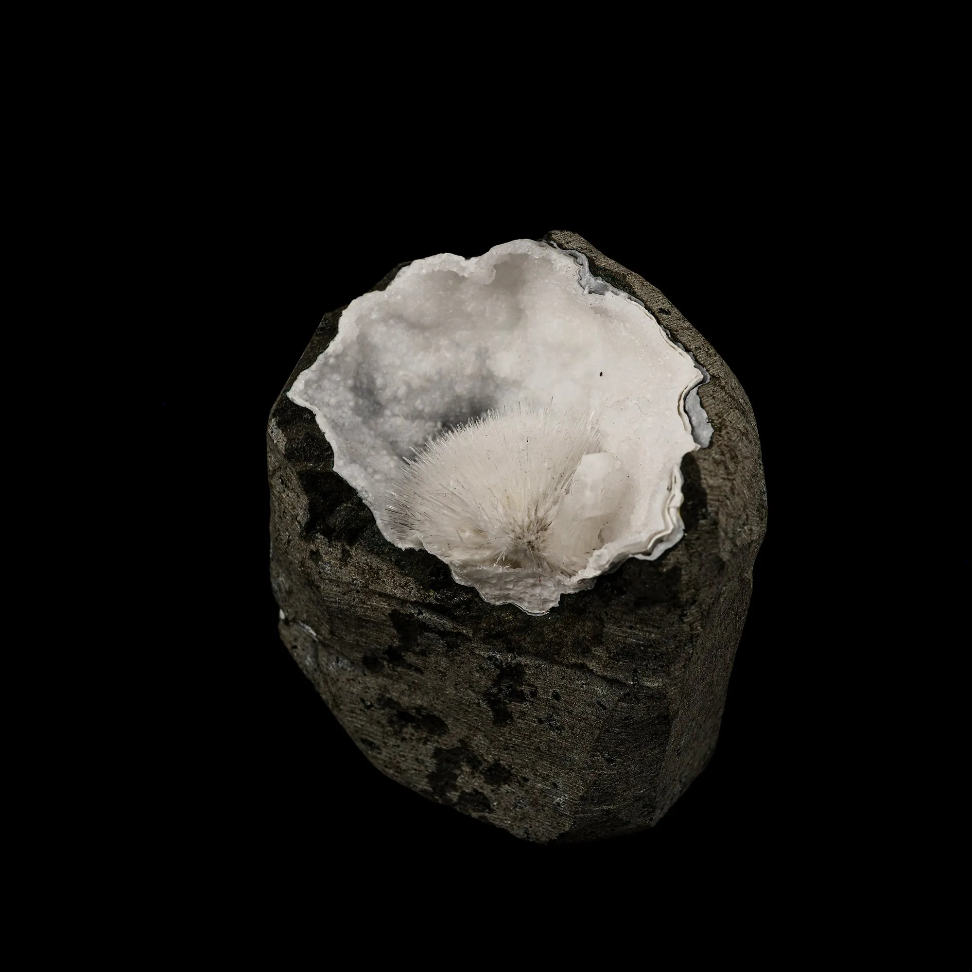 Mesolite Inside Chalcedony Geode Natural Mineral Specimen - image 2