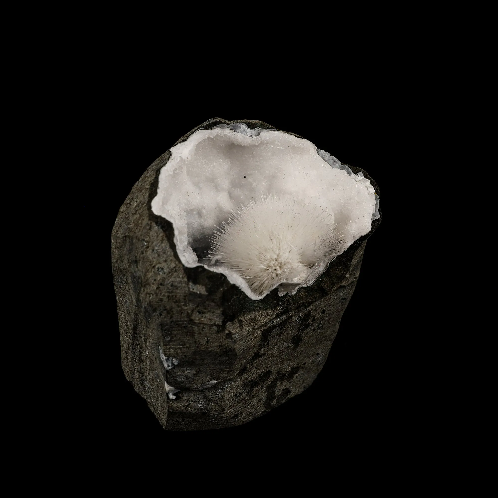 Mesolite Inside Chalcedony Geode Natural Mineral Specimen - image 3