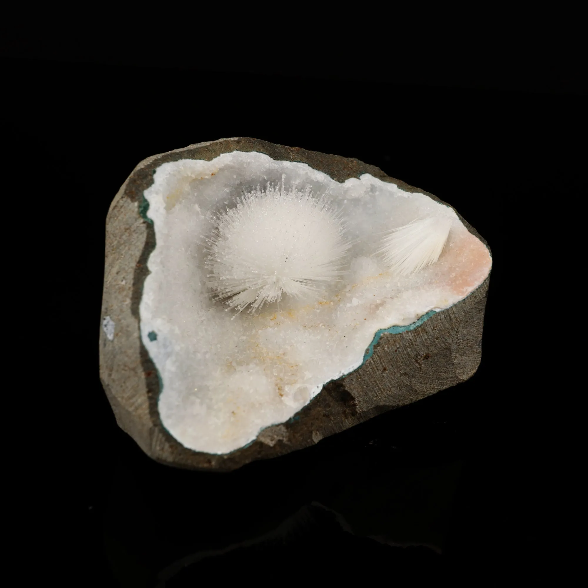 Mesolite Inside MM Quartz Geode Natural Mineral Specimen - image 2