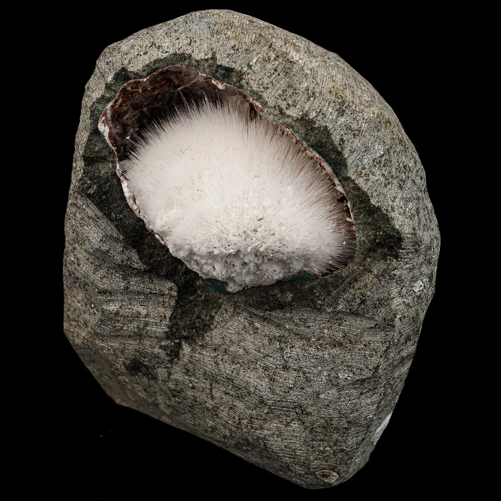 Mesolite Inside MM Quartz Geode Natural Mineral Specimen - image 2