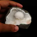 Mesolite Inside MM Quartz Geode Natural Mineral Specimen - image 3