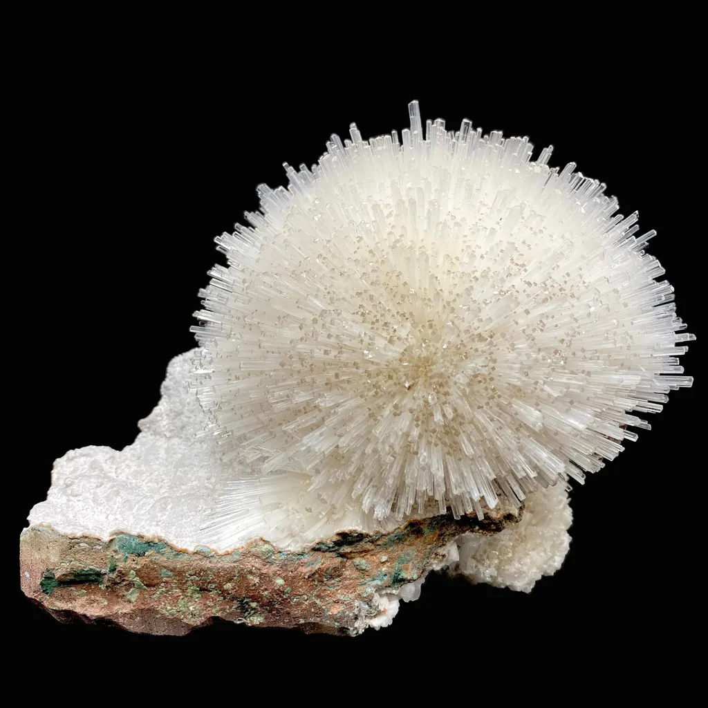 Mesolite on Mordenite Natural Mineral Specimen – Rare White Zeolite Spray from India - image 5