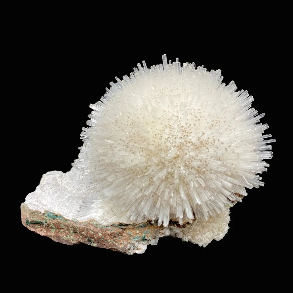 Mesolite on Mordenite Natural Mineral Specimen – Rare White Zeolite Spray from India - image 2